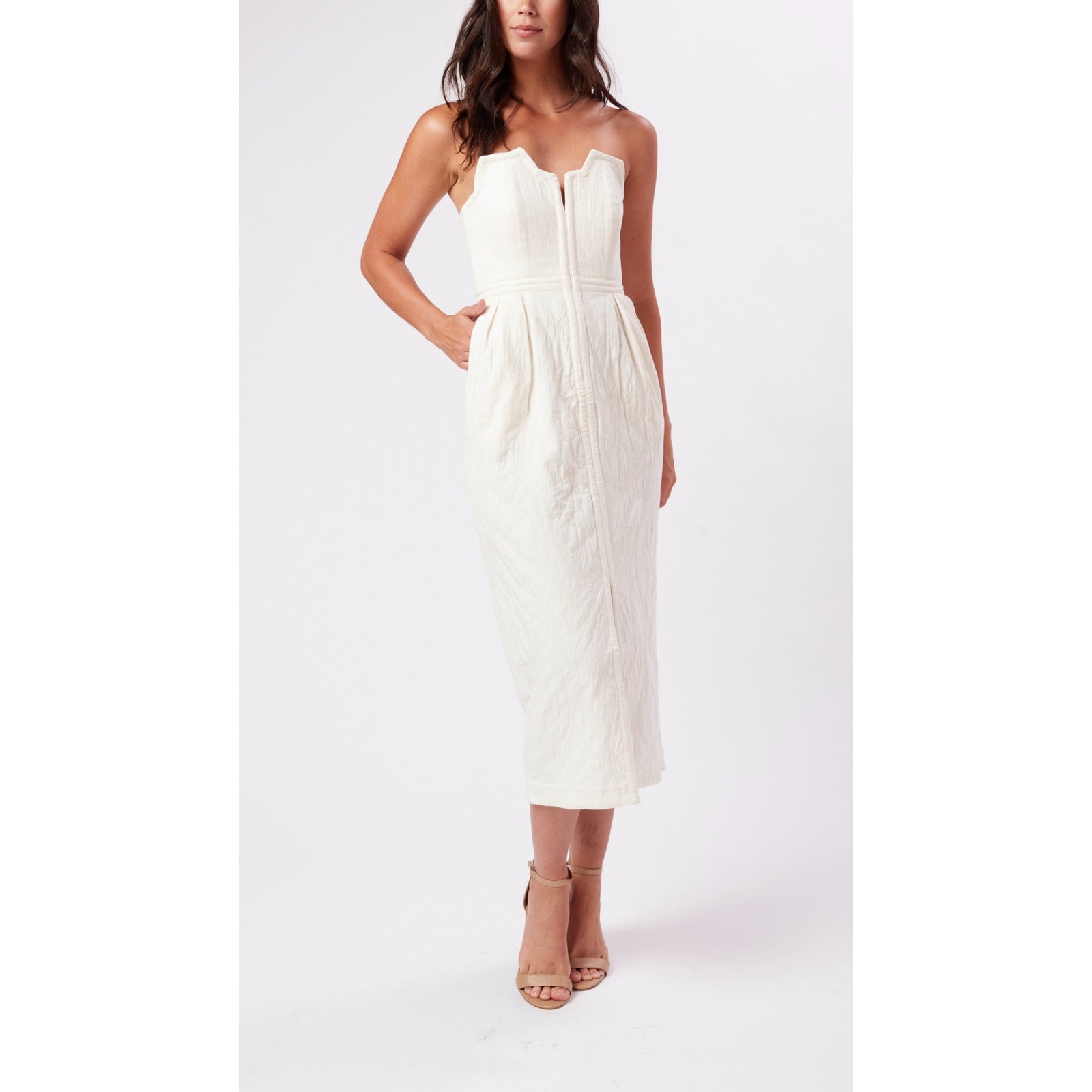 Mara Hoffman Aurelia Strapless Organic Linen Cotton Bustier Dress Sz 2 Nwt $595